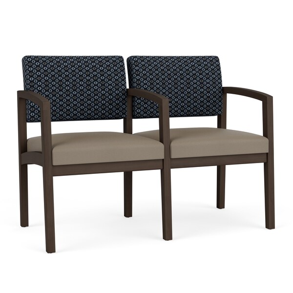 Lesro Lenox 2 Seat Tandem Seating W/ Arm, 44 in W 26 in L 31.5 in H LW2103 - main